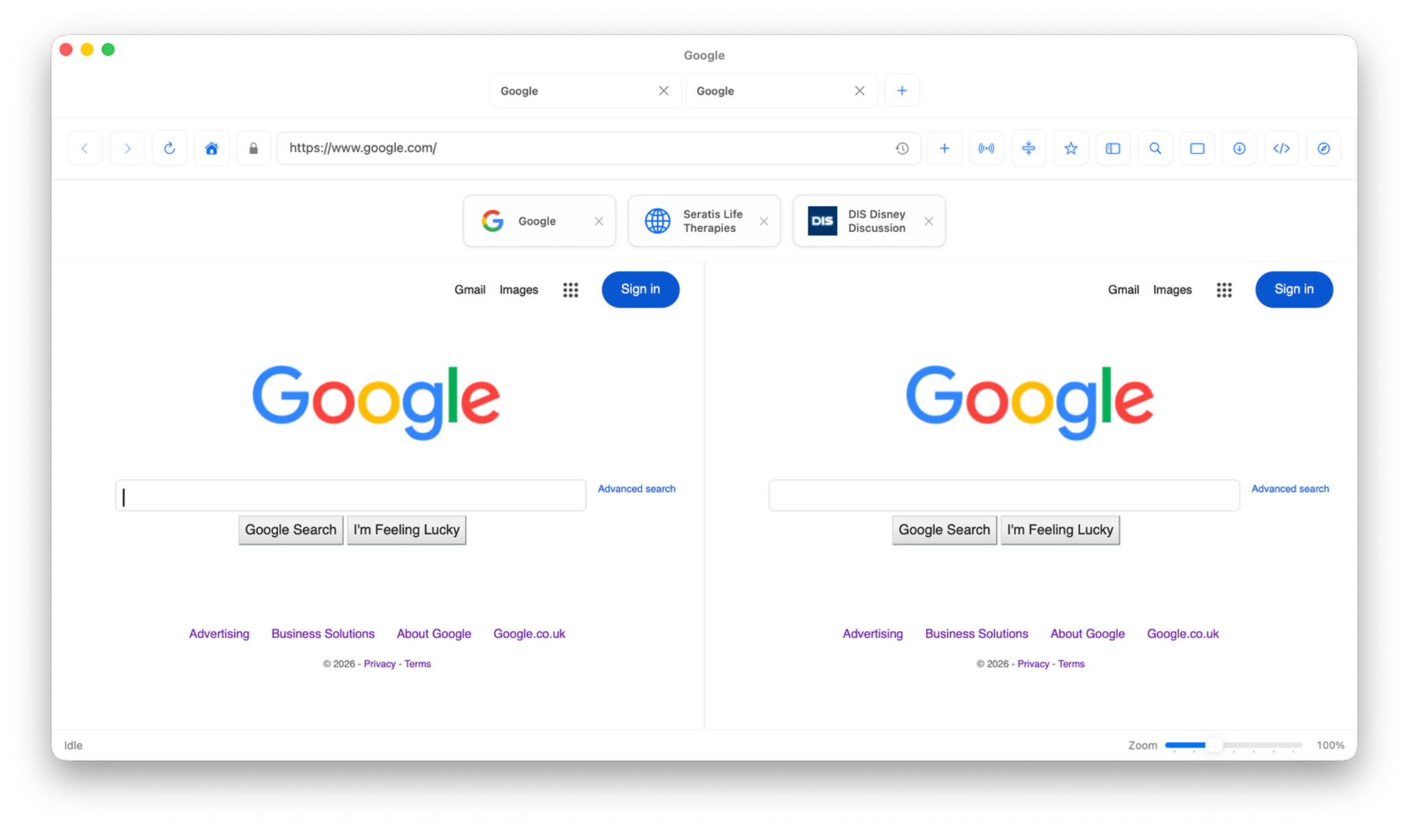 Pulse split screen browsing